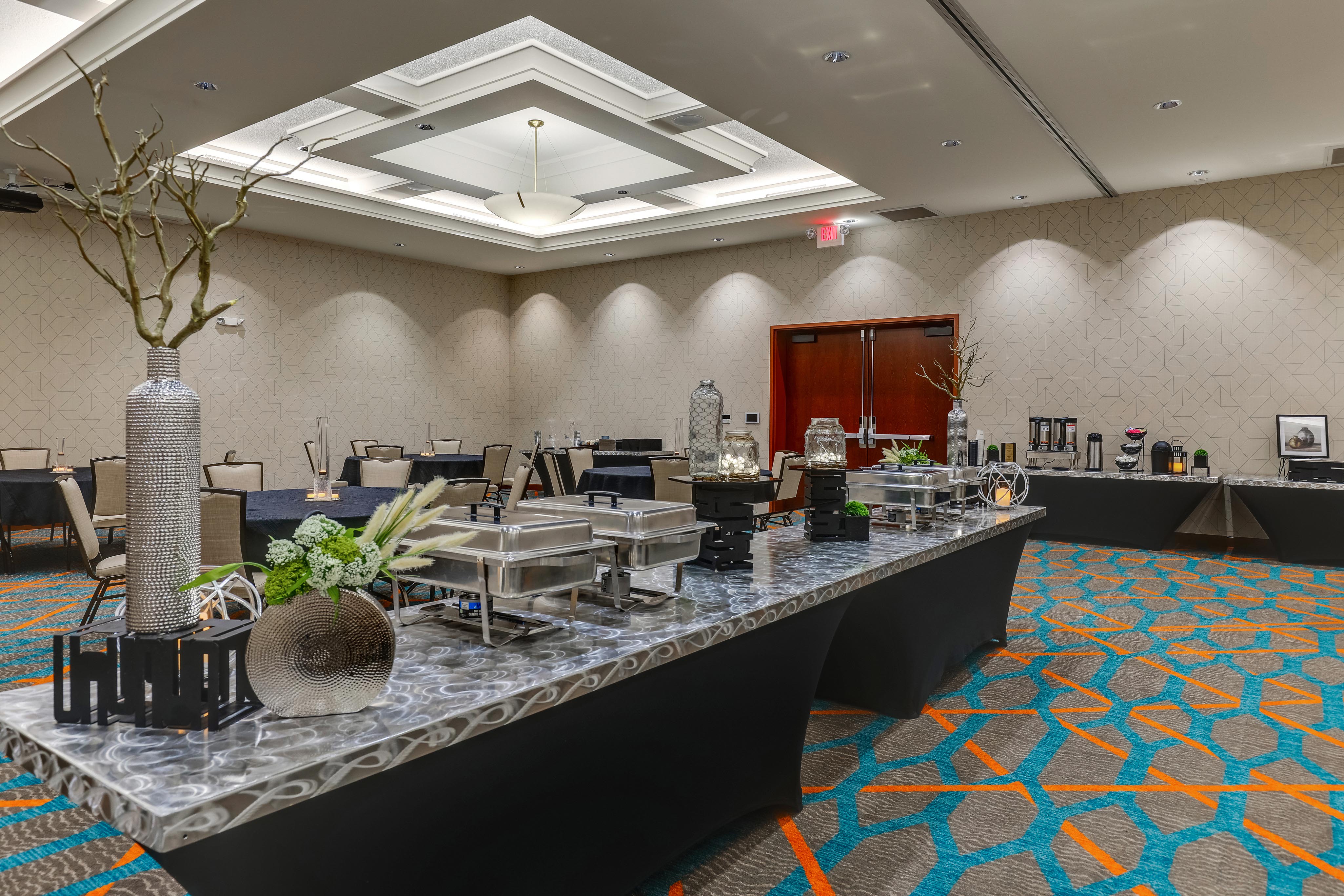 Customizeable section image, catering set up in a meeting space